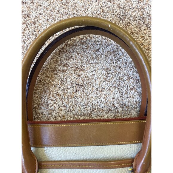 Dooney & Bourke VTG All Weather Satchel Purse Ivory Pebbled Old Money Classic - Picture 11 of 16